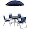 Flash Furniture 6 PC Navy Umbrella Table Set with Folding Chairs GM-202012-NV-GG - alternate 3